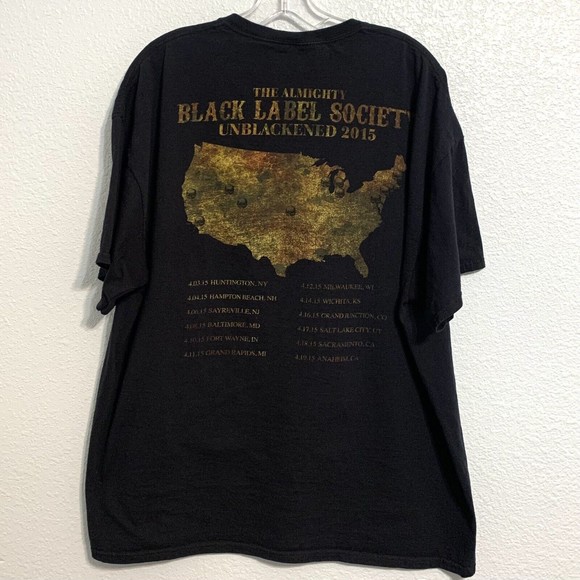 The Almighty Black Label Society Unblackend 2015 Tour Shirt Size XL Black Tshirt - Picture 3 of 6